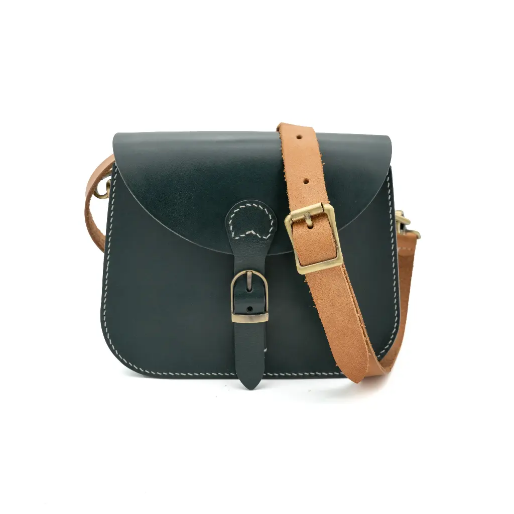 Vintage shoulder/crossbody leather saddle bag - BSP068