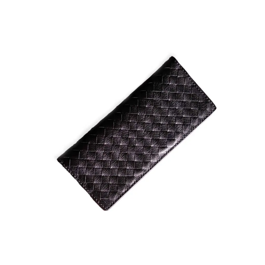 Goat Leather Braided Long Wallet - BSP113