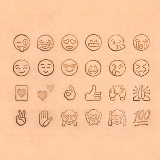 [8156-00] Taiwan IVAN 13mm 24-color emoji printing tool pattern set