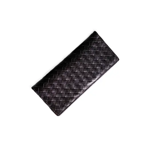 Goat Leather Braided Long Wallet - BSP113